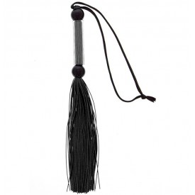 Чёрная мини-плеть из силикона и акрила SILICONE FLOGGER WHIP - 25,6 см.